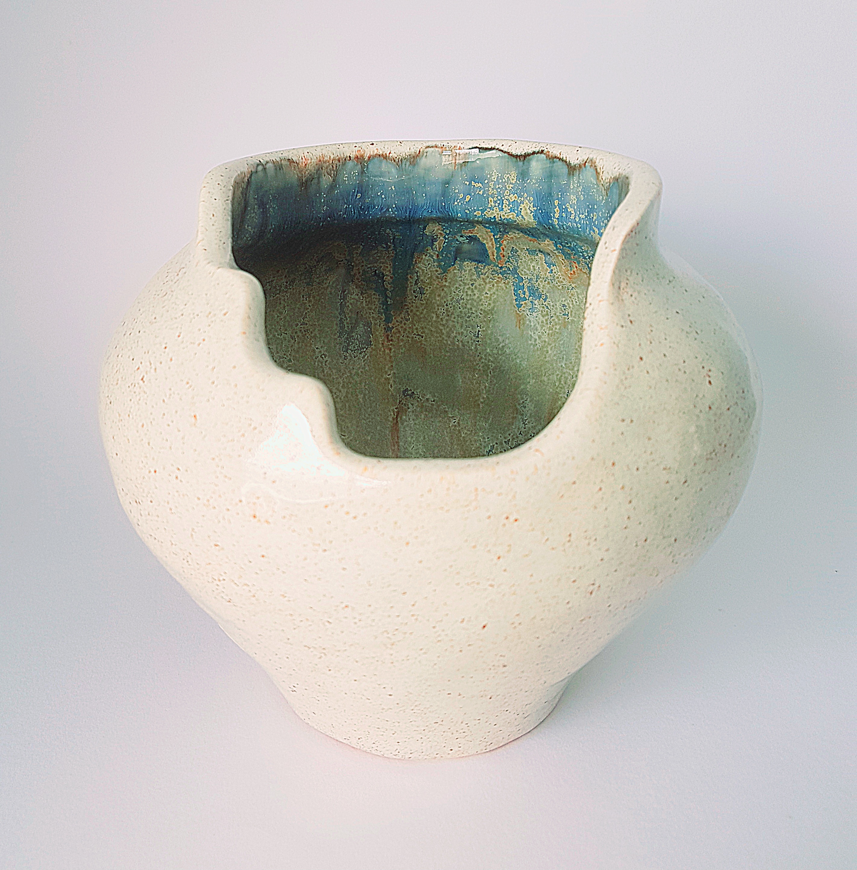 Cream Wave Glazed Sculpture